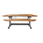 Rocelco - Support de bureau d'angle réglable assis/debout de 46 po avec support pour double écran - Teck-CADR a une surface de travail extra large de 46" et 24" de profondeur
