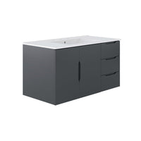 Modway - Vitality 36" Vanette de salle de bain - Gris blanc-Vanité de salle de bain moderne