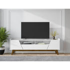 Manhattan Comfort - Meuble TV Marcus 70,86 po style Mid-Century Modern - Blanc-Recommandé pour un téléviseur de 70 pouces