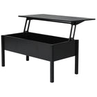 HOMCOM - Table basse moderne relevable 39 po avec compartiment de rangement caché - noir-Table basse à plateau relevable avec espace de rangement caché pour stocker vos objets domestiques