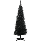 HOMCOM - Arbre de Noël - arbre de Noël fin avec branches réalistes - noir-L'arbre de Noël artificiel a un style crayon fin 