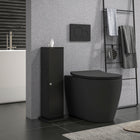 HOMCOM - Armoire de rangement pour papier toilette de salle de bain avec portes et étagères - noir-Armoire de rangement multifonctionnelle avec étagères, idéale pour les salles de bain, cuisines et plus encore 