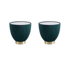 Manhattan Comfort - Lot de 2 tables d’appoint Anderson 46,8 cm modernes, revêtement similicuir vert-Table d’appoint moderne - Lot de 2 pour salon