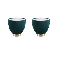Manhattan Comfort - Lot de 2 tables d’appoint Anderson 46,8 cm modernes, revêtement similicuir vert-Table d’appoint moderne - Lot de 2 pour salon
