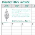 Blueline - 2027 Calendrier mural mensuel EcoLogix - 12 po x 17 po - bilingue-Un mois par feuille, un bloc légèrement ligné par jour