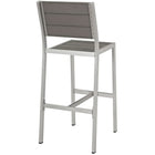 Modway - Shore Terrasse extérieure Aluminium Tabouret sans bras - Gris argenté - Ensemble de 2-Capsules de pied en plastique noir