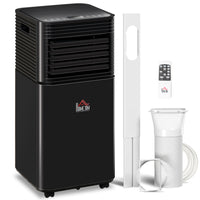 HOMCOM - Climatiseur silencieux 10 000 BTU avec télécommande - noir-10 000 BTU refroidit instantanément, convient pour 258-441 pi² 