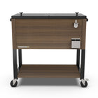 Permasteel - Glacière de patio roulante 80 pintes effet grain de bois avec séparateur - brune-Le séparateur amovible permet cinq configurations différentes pour s’adapter à vos besoins.