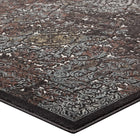 Modway - Westia Vintage turc orné Tapis de 5 pi l x 8 pi L - Brun foncé et bleu argenté-Matériel durable