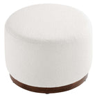 Modway - Tilden Grande boucle ronde de 23" rembourrée Rembourré Ottoman - Noyer des nuages-Capacité de poids : 506 lbs.