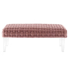 Modway - Prologue Tissé Performance Velvet Ottoman - Rose poussiéreuse-Glissements au pied sans marquer