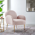 Modway - Transcend Performance Velvet Fauteuil - Rose-Revêtement en velours de performance