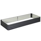Outsunny - Jardin surélevé galvanisé 8 pi x 3 pi x 1 pi - gris-Fabriqué en acier galvanisé, réputé pour ses propriétés antirouille 