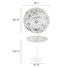 Modway - Lippa Rond de 20 po Terrazzo Table d’appoint - Terrazzo blanc-Terrazzo Top