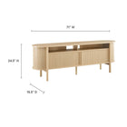 Modway - Cadence 71 po courbé Meuble TV, Chêne-Stratifié à grain de bois