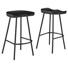 Modway - Concord Dos sans dos Tabourets de comptoir - Noir - Ensemble de 2-Tabourets de comptoir en bois de manguier