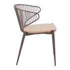 Zuo - Silues Chaise de salle à manger - Taupe/Brun - Ensemble de 2-Garantie limitée de 3 ans