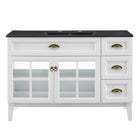 Modway - Isle 48" Armoire à coiffeuse de salle de bain - Blanc Noir-Étagère de rangement réglable