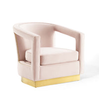 Modway - Frolick Performance Velvet Fauteuil - Rose-Fauteuil Glam Deco