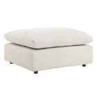 Modway - Commix Boucle rempli de duvet et trop rempli Tissu Ottoman - Ivoire-Ottoman moderne contemporain