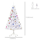 HOMCOM - Arbre de Noël Artificiel 5 Pieds Décoration Fêtes avec Ornements Blanc-Rapide à mettre en place, il suffit de pousser les pièces ensemble et de déplier les branches 