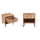 Manhattan Comfort - Dumbo table de chevet moderne 1 tiroir et commode 3 tiroirs - brun doré - ensemble de 2-Pieds en métal doré élégants évasés ajoutant un design mode sans couture et de la durabilité Hauteur des pieds : 18,6 cm