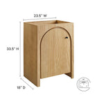 Modway - Appia 24" Armoire de toilette de salle de bain (lavabo non inclus) - Chêne-Découpe de plomberie