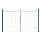Cambridge - Agenda scolaire hebdomadaire/mensuel pour enseignants 2026-2027 - 11 po H x 9 po l - bleu marine à motif quadrillé - bilingue-Couverture en poly durable