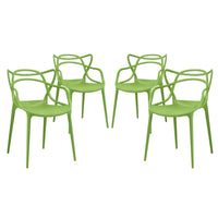 Modway - Entangled Ensemble à manger Ensemble de 4 - Vert-Chaise de salle à manger moderne