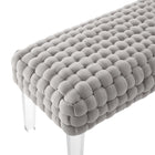 Modway - Prologue Tissé Performance Velvet Ottoman - Gris clair-Glissements au pied sans marquer