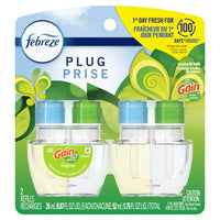 Febreze - Plug Recharge d'huile désodorisante - Parfum Gain - Paquet de 2-Recharge