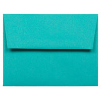JAM Paper - Enveloppes d'invitation colorées A2 - 4,375 x 5,75 - bleu mer recyclé - Paquet de 50-Caractéristiques de l'enveloppe : Fermeture à rabat droit gommé, finition en papier lisse de haute qualité, fabriquée avec 30 % de matériaux recyclés