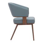 Zuo - Poise Chaise de salle à manger - Gris azur/Noyer-Garantie limitée de 3 ans