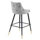 Modway - Adorn Performance Velvet Tabouret de bar - Gris clair - Ensemble de 2-Livré entièrement assemblé