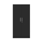 Ceha Canada - Armoire de rangement BDM 180 avec poignée fixe - Noir-CHARNIÈRES MÉTALLIQUES À 270° : Les portes s'ouvrent entièrement grâce à de robustes charnières métalliques, offrant un large accès