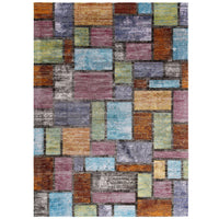 Modway - Success Mosaïque géométrique abstraite de Nyssa Tapis de 5 pi l x 8 pi L - Multicolore-Tapis en mosaïque géométrique abstraite