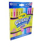 Crayola - Marqueurs rétractables Clicks - Néon - Paquet de 10-SÉCURITAIRE ET NON TOXIQUE : Ces marqueurs sont sécuritaires pour les enfants, pour que les parents et les professeurs puissent avoir l'esprit tranquille