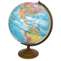 Replogle - Globe terrestre de bureau bleu océan Globemaster 30,5 cm avec métal et demi-méridien - Anglais-Cartographie à jour