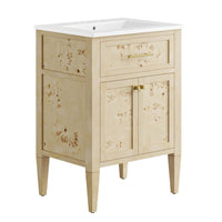 Modway - Elysian 24" Vanette de salle de bain - Burl blanc-Vanité de salle de bain moderne