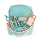 Janod - Coffret de jouets pour coiffeur-Cet étui attrayant comprend un lisseur, un peigne, une paire de ciseaux, un miroir, un sèche-cheveux et un rasoir - tout ce dont vous avez besoin pour imiter votre coiffeur préféré