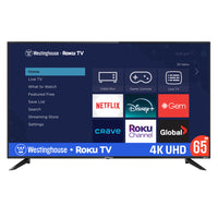 Westinghouse - Téléviseur 65 po 4K Roku-4K Ultra Haute Définition avec HDR10