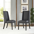 Modway - Baron Vinyle Chaise à manger Ensemble de 2 - Noir-Rembourrage en mousse dense pour le confort