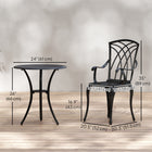 Outsunny - Ensemble de Bistro de Patio 3 Pièces, Table Basse avec Trou pour Parasol, Brun-Le trou central pour parasol de la table permet d'installer un parasol pour éloigner le soleil des yeux 