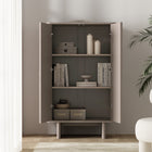 Manhattan Comfort - Ella 31,5 po Buffet Moderne d’Appoint - Mocha-Portes élégantes sans poignées pour un aspect épuré et dégagé