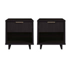Manhattan Comfort - Table de nuit moderne Granville 18,11" à 1 tiroir - Noir - Lot de 2-Moderne-contemporain avec une touche de glamour - Table de nuit pour chambre et salon, lot de 2