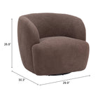 Zuo - Govan Chaise pivotante - Brun-Garantie limitée de 3 ans