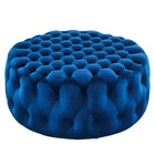 Modway - Amour Gros rond à boutons touffés Performance Velvet Ottoman - Marine-Ottoman à accents à boutons touffés