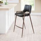 Zuo - Desi Tabouret de comptoir - Noir/Noyer - Ensemble de 2-Assemblage requis