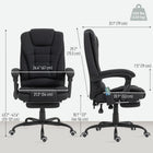 Vinsetto - Fauteuil de massage vibrant à 7 points avec repose-pieds et roulettes pivotantes - noir-Repose-pieds rétractable pour surélever vos pieds lorsque vous vous allongez
