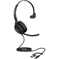 Jabra - Casque filaire mono Evolve2 50 USB-C/A et Bluetooth - Unified-Professionnalisme de travail n’importe où, avec la technologie de microphones à réduction de bruit